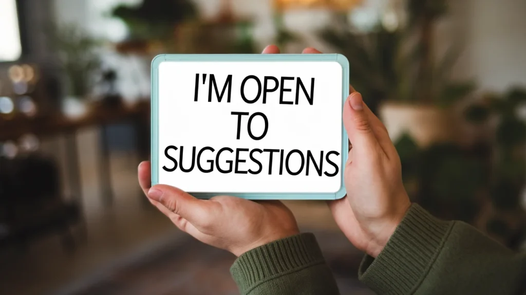 "I'm Open to Suggestions"