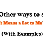 Other Ways to Say It Means a Lot to Me