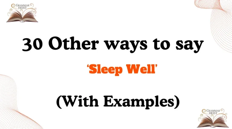 Other Ways to Say Sleep Well